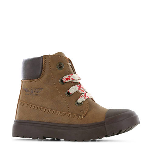Shoesme veterboots bruin Jongens Leer Effen