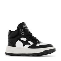 thumbnail: Zwart en witte jongens Shoesme sneakers van imitatieleer met veters