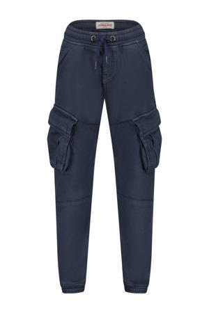 tapered fit cargobroek Carlos donkerblauw