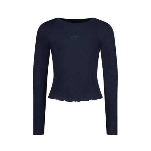 Vingino longsleeve Jamila donkerblauw Meisjes Stretchkatoen Ronde hals