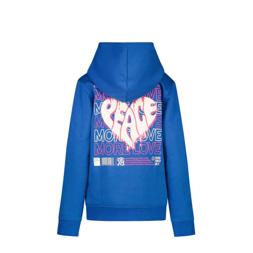 Cars hoodie LORY met backprint kobaltblauw Sweater Backprint 140