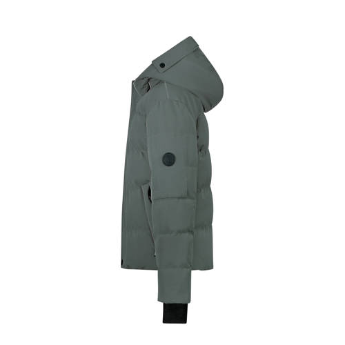 Cars gewatteerde winterjas BRONX groengrijs Jongens Nylon Capuchon Effen 116