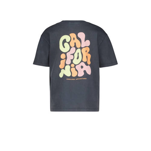 America Today T-shirt met backprint babyblauw Meisjes Katoen Ronde hals 122 128