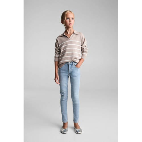 Mango Kids skinny jeans light blue denim Blauw Meisjes Stretchdenim Effen 116