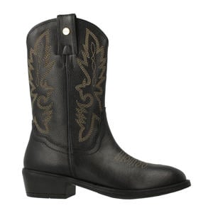 leren cowboylaarzen zwart