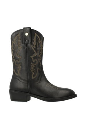 leren cowboylaarzen zwart