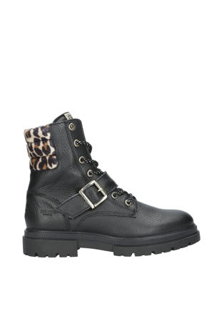   leren veterboots zwart
