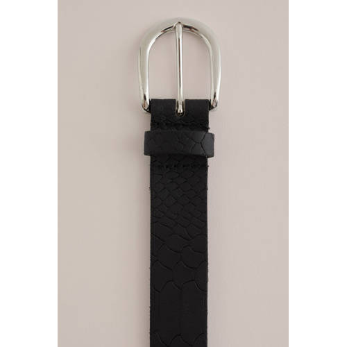 WE Fashion leren riem zwart Meisjes Leer Effen 65 cm