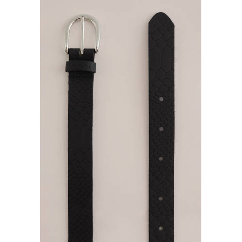 WE Fashion leren riem zwart Meisjes Leer Effen 65 cm