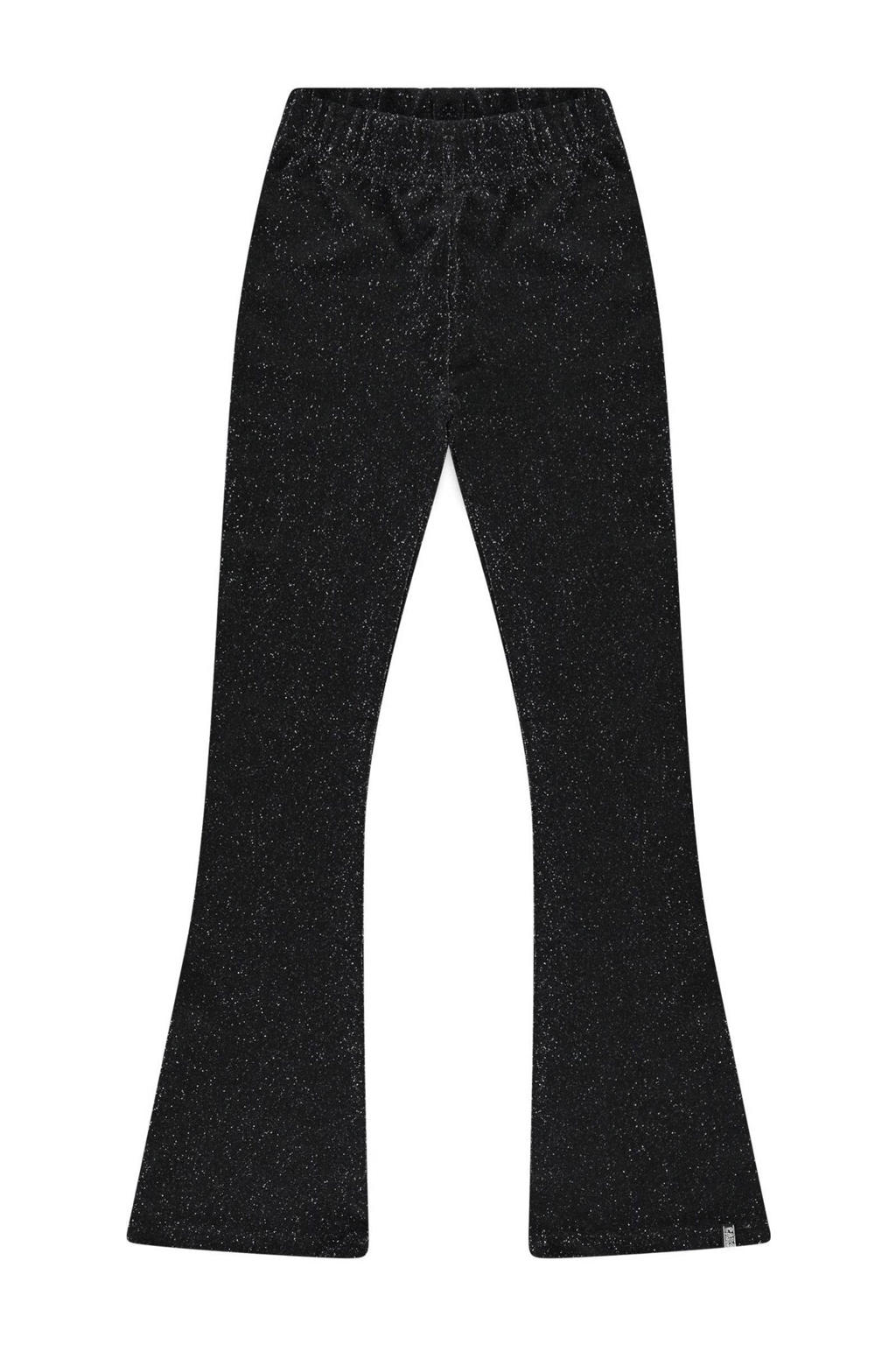 Zwarte meisjes Cars regular fit broek van viscose met effen