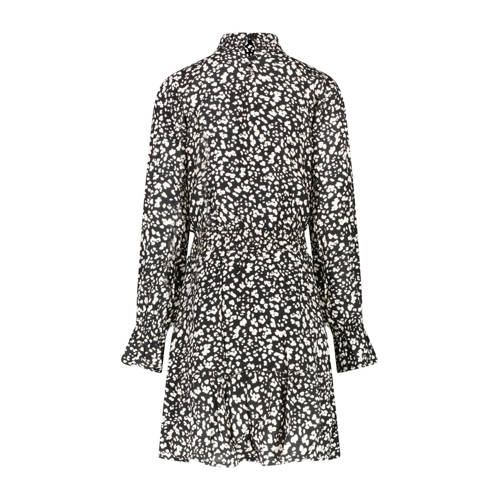 Cars jurk FLYAN met all over print zwart wit Meisjes Viscose Klassieke kraag 140