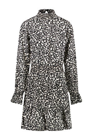jurk FLYAN met all over print zwart/wit
