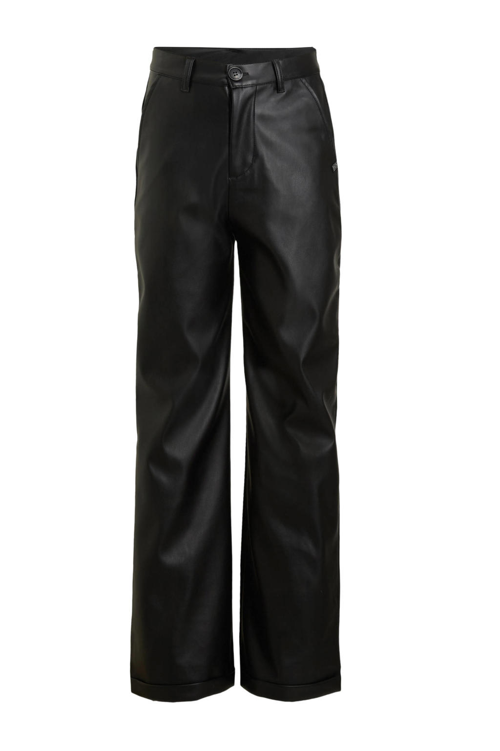 Zwarte meisjes Cars imitatieleren regular fit broek