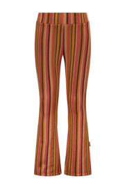 thumbnail: Oranje en roze meisjes B.Nosy gestreepte flared broek Phae van polyester met regular waist en elastische tailleband