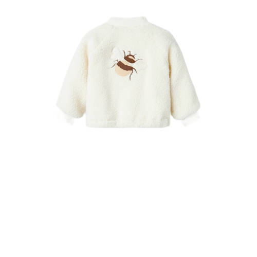 LIL' ATELIER MINI teddy jas offwhite bee Ecru Backprint 86