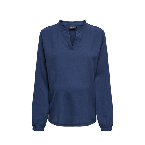 ONLY MATERNITY zwangerschapstop OLMNANCY donkerblauw Dames Polyester V-hals M