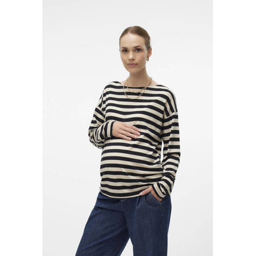 VERO MODA MATERNITY gestreepte zwangerschapstop blauw wit Dames Lyocell Boothals XXL