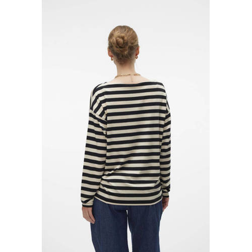 VERO MODA MATERNITY gestreepte zwangerschapstop blauw wit Dames Lyocell Boothals XXL
