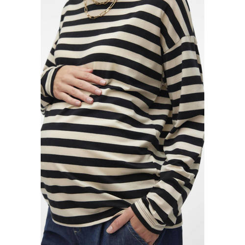 VERO MODA MATERNITY gestreepte zwangerschapstop blauw wit Dames Lyocell Boothals XXL