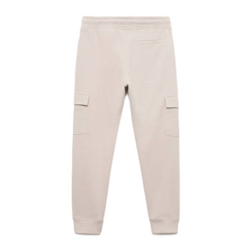 Mango Kids joggingbroek lichtzand Zwart Jongens Sweat Effen 152