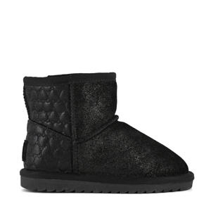   suède enkelboots zwart