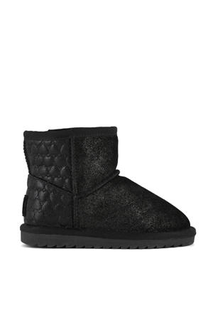   suède enkelboots zwart