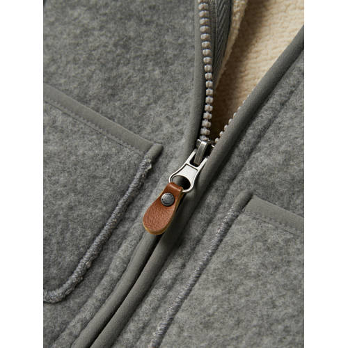 name it BABY jas NBNMILY grijs Jongens Polyester Capuchon Effen 62