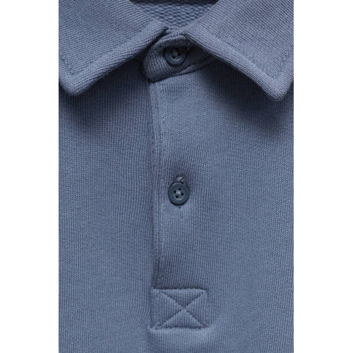Mango Kids polo middenblauw Jongens Katoen Polokraag Effen 152