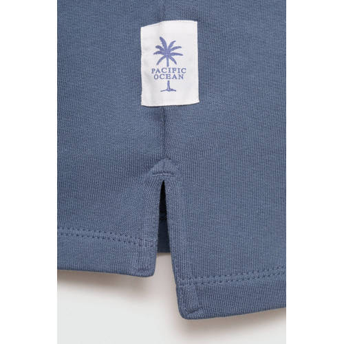 Mango Kids polo middenblauw Jongens Katoen Polokraag Effen 152