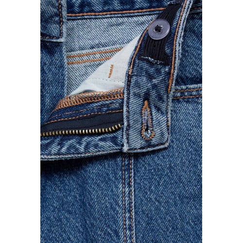 Mango Kids wide leg jeans middenblauw Meisjes Denim Effen 152