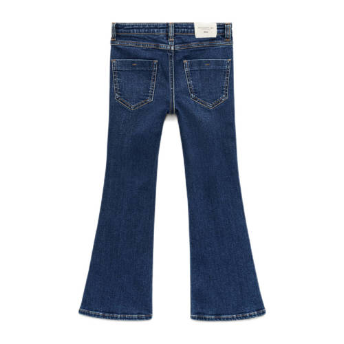 Mango Kids flared jeans donkerblauw Meisjes Denim Effen 164