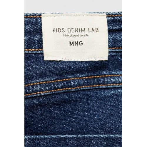 Mango Kids flared jeans donkerblauw Meisjes Denim Effen 164