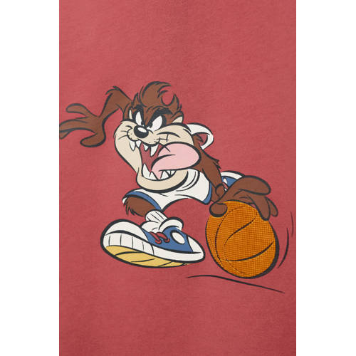 Mango Kids Tweety; Looney Tunes sweater met printopdruk lichtrood Printopdruk 140