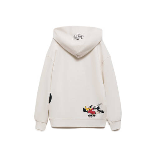 Mango Kids Tweety; Looney Tunes hoodie met printopdruk offwhite Sweater Wit 128