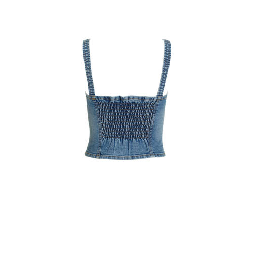 Coolcat Diamond Jeans Top Dakota Blauw Meisjes Denim Vierkante hals Effen