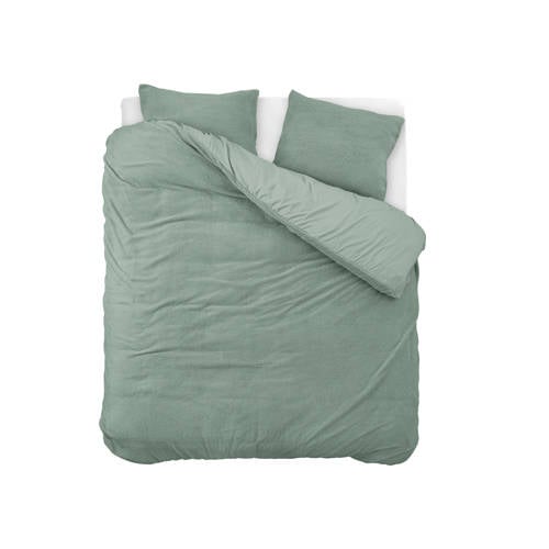 Sleeptime teddy dekbedovertrek 2-persoons (200x220 cm) Groen Effen afbeelding