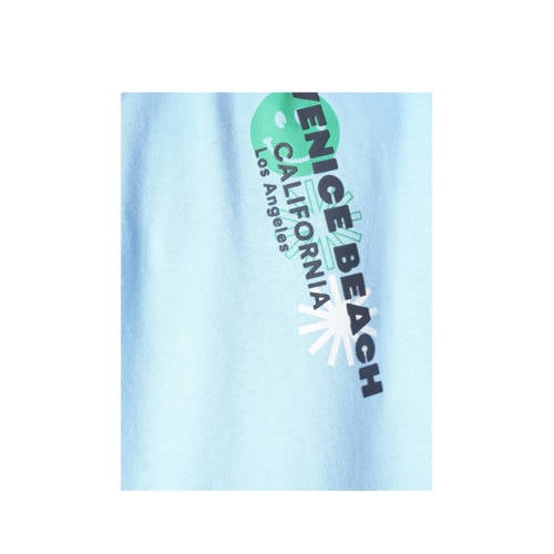Shoeby T-shirt met backprint lichtblauw Jongens Katoen Ronde hals Backprint 170 176