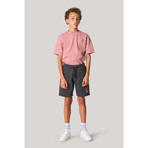 Shoeby regular fit sweatshort antraciet Korte broek Grijs Jongens Katoen 170 176