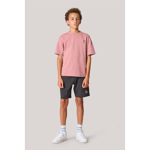 Shoeby regular fit sweatshort antraciet Korte broek Grijs Jongens Katoen 170 176