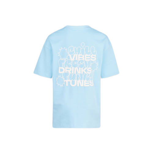 Shoeby T-shirt met backprint lichtblauw Jongens Katoen Ronde hals Backprint 170 176