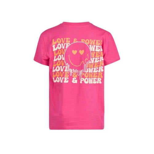 Shoeby T-shirt met backprint roze Meisjes Katoen Ronde hals Backprint 158 164