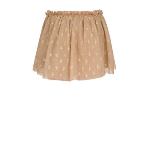 Shoeby korte rok beige Meisjes Polyester Sterren 110 116