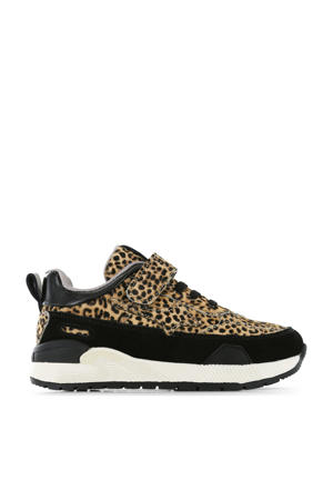   sneakers van ponyhair met panterprint zwart