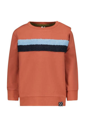 baby sweater Samson met printopdruk en 3D applicatie brique/multicolor