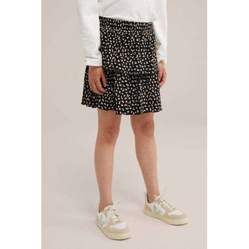 WE Fashion strokenrok zwart Meisjes Katoen All over print 170 176