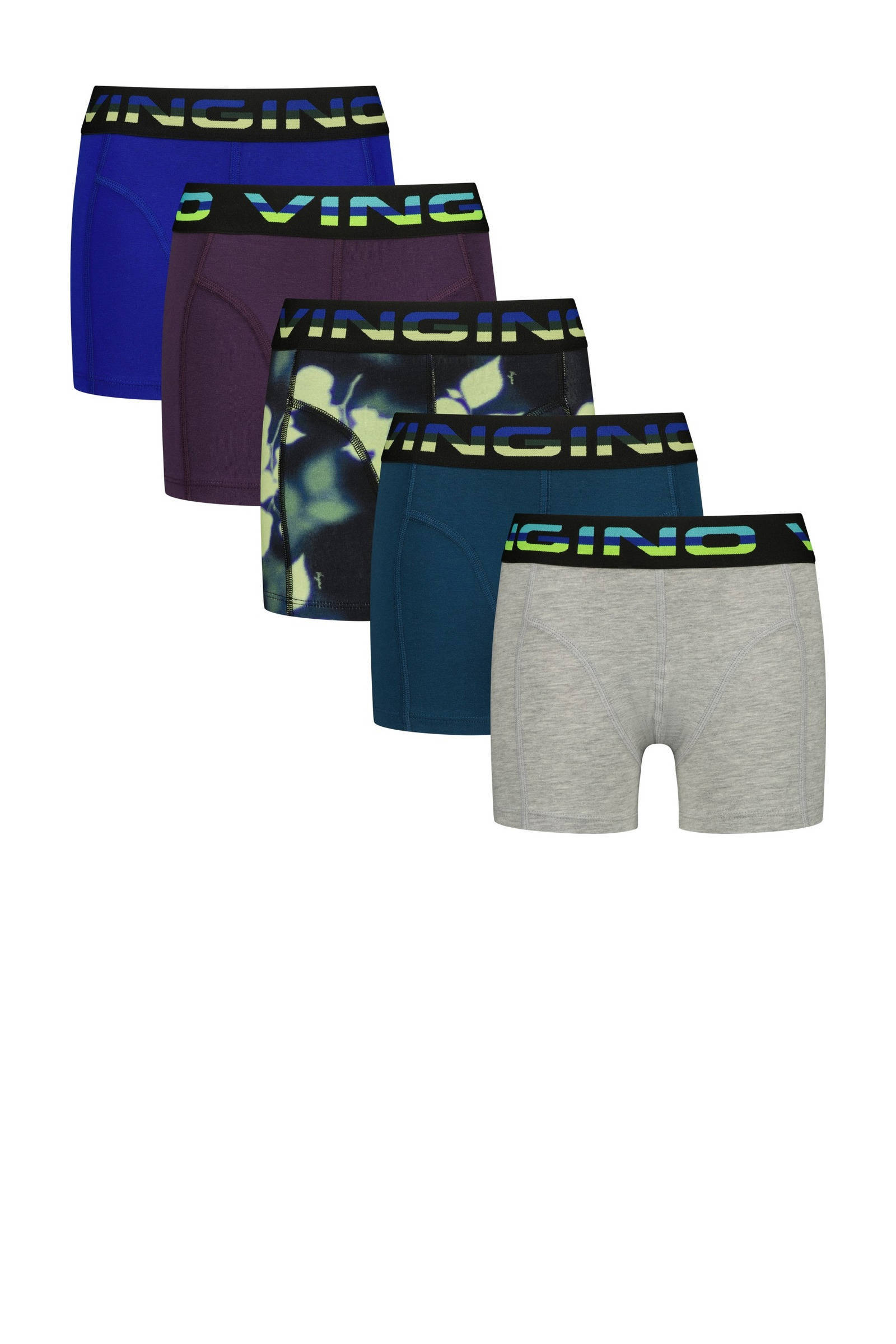 Vingino boxershort Vintage set van 5 blauw multicolor kleertjes