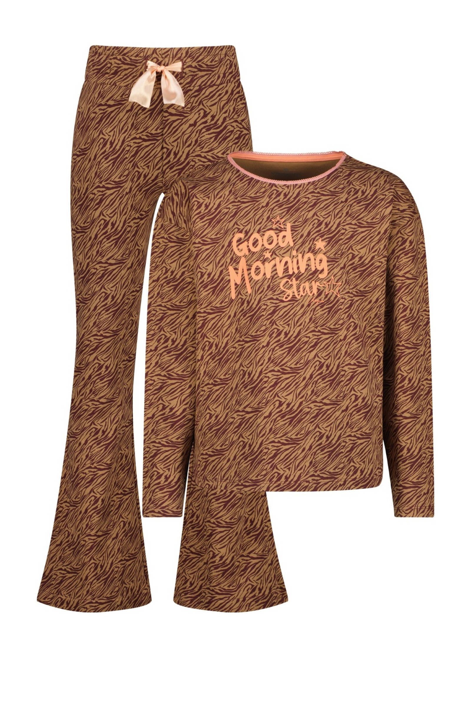 Vingino pyjama Welke met all over print rustiek bruin kleertjes