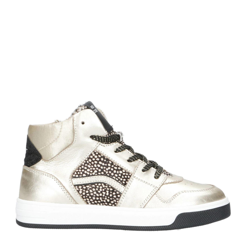 Gouden meisjes Red Code leren sneakers met rits- en vetersluiting