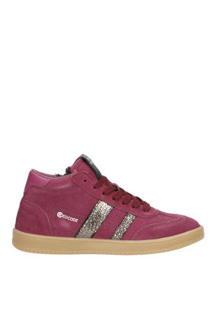   suède sneakers paars