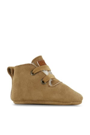 suède baby schoenen cognac